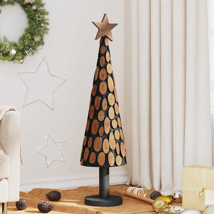 Julgran med stativ Brun 120 cm Massivt teakträ