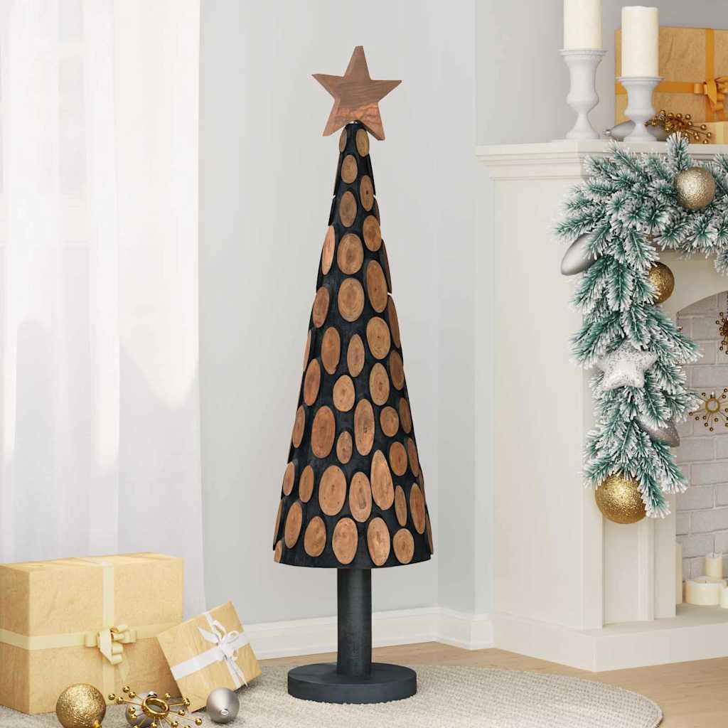 Julgran med stativ Brun 120 cm Massivt teakträ