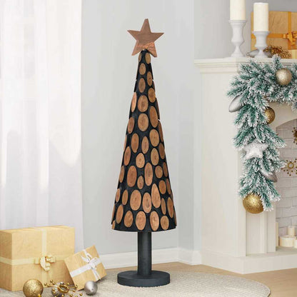 Julgran med stativ Brun 120 cm Massivt teakträ