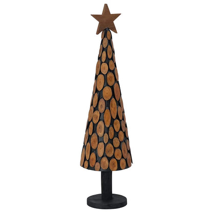 Julgran med stativ Brun 120 cm Massivt teakträ