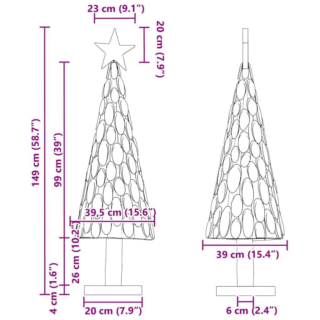 Julgran med stativ Brun 149 cm Massivt teakträ