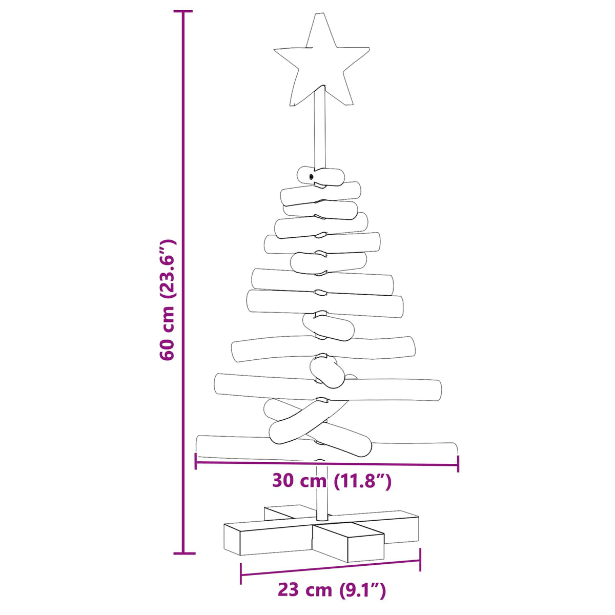 Julgran Brun 60 cm Massivt teakträ