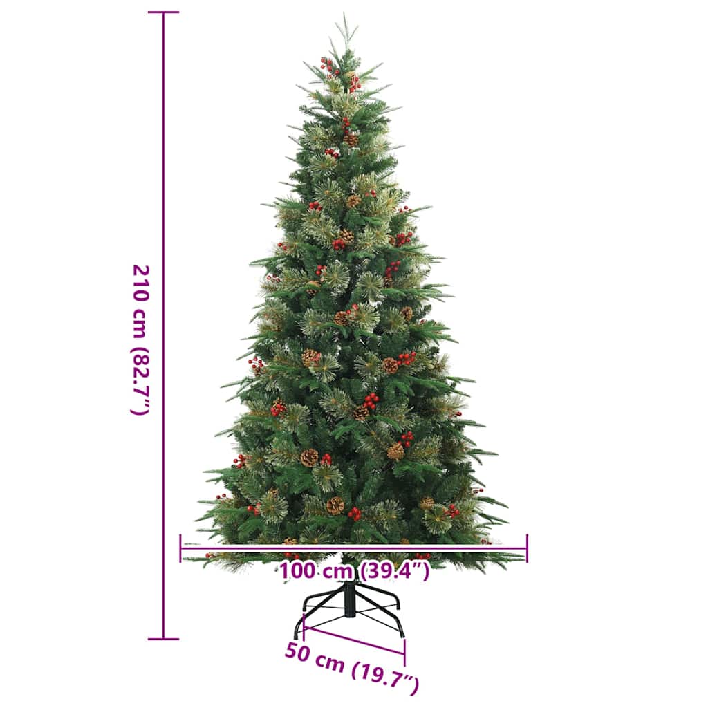 Plast Hingad Julgran Grön 210 cm PVC, PE och Stål