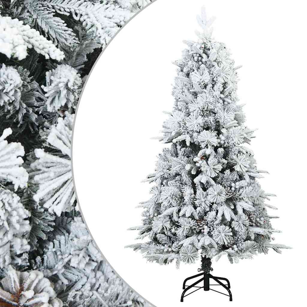 Konstgjord Vikbar Julgran Snö Flocked Vit 120 cm