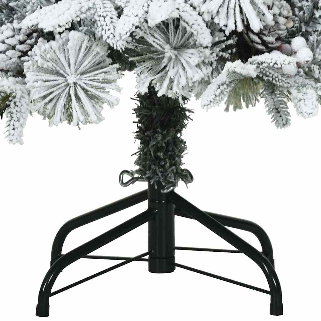 Konstgjord Vikbar Julgran Snö Flocked Vit 150 cm