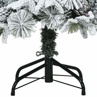 Konstgjord Vikbar Julgran Snö Flocked Vit 150 cm