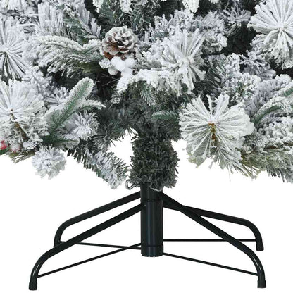 Konstgjord Vikbar Julgran Snö Flocked Vit 180 cm