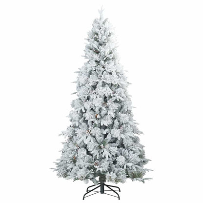 Konstgjord Vikbar Julgran Snö Flocked Vit 210 cm