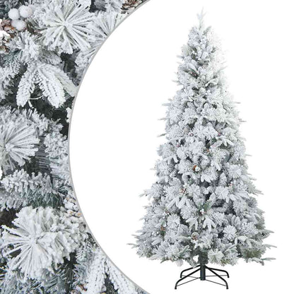 Konstgjord Vikbar Julgran Snö Flocked Vit 240 cm