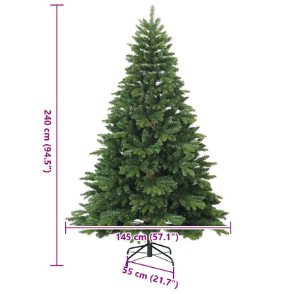 Plast Hingad Julgran med stativ Grön 240 cm PVC, PE och stål