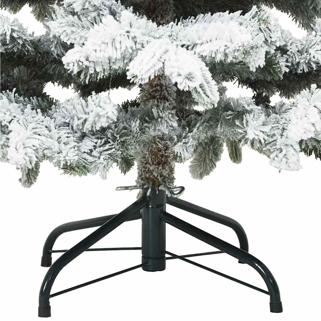 Konstgjord Vikbar Julgran Snö Flocked med stativ Vit 120 cm