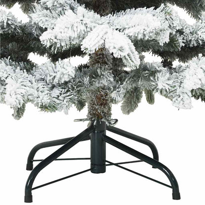 Konstgjord Vikbar Julgran Snö Flocked med stativ Vit 150 cm