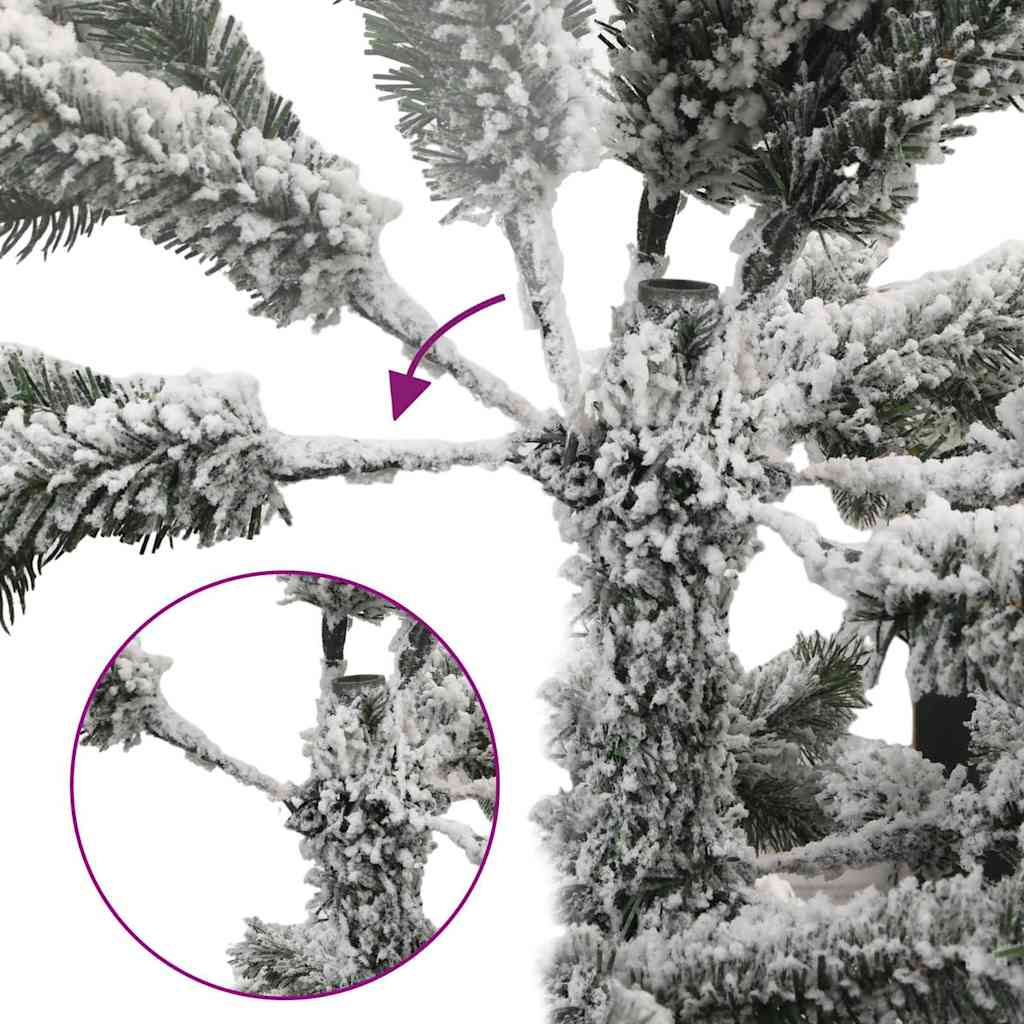 Konstgjord Vikbar Julgran Snö Flocked med stativ Vit 240 cm