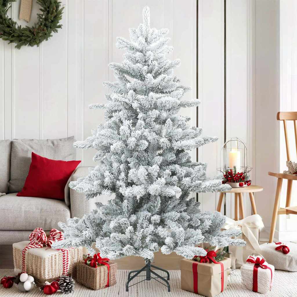 Konstgjord Vikbar Julgran Snö Flocked Vit 150 cm PVC, stål