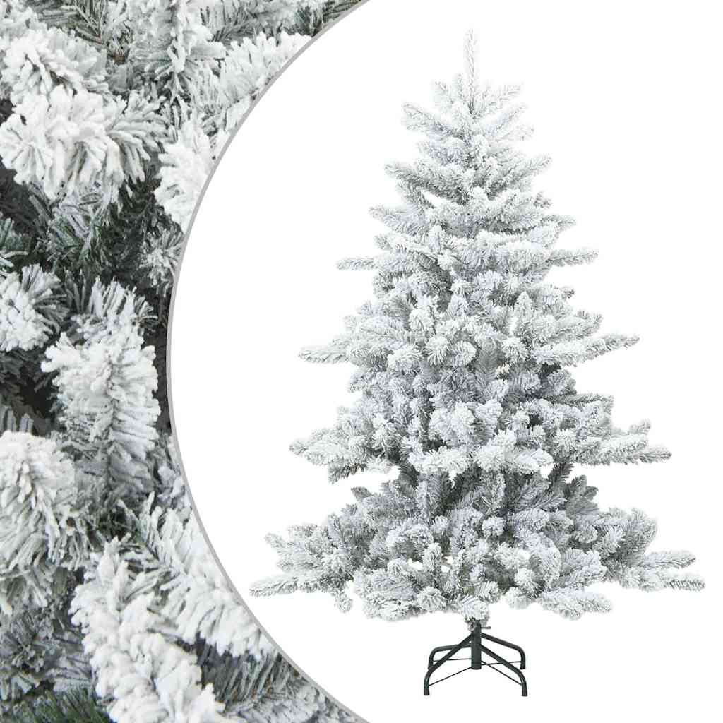 Konstgjord Vikbar Julgran Snö Flocked Vit 150 cm PVC, stål