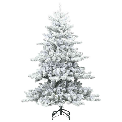 Konstgjord Vikbar Julgran Snö Flocked Vit 150 cm PVC, stål