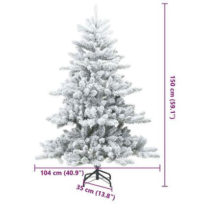 Konstgjord Vikbar Julgran Snö Flocked Vit 150 cm PVC, stål