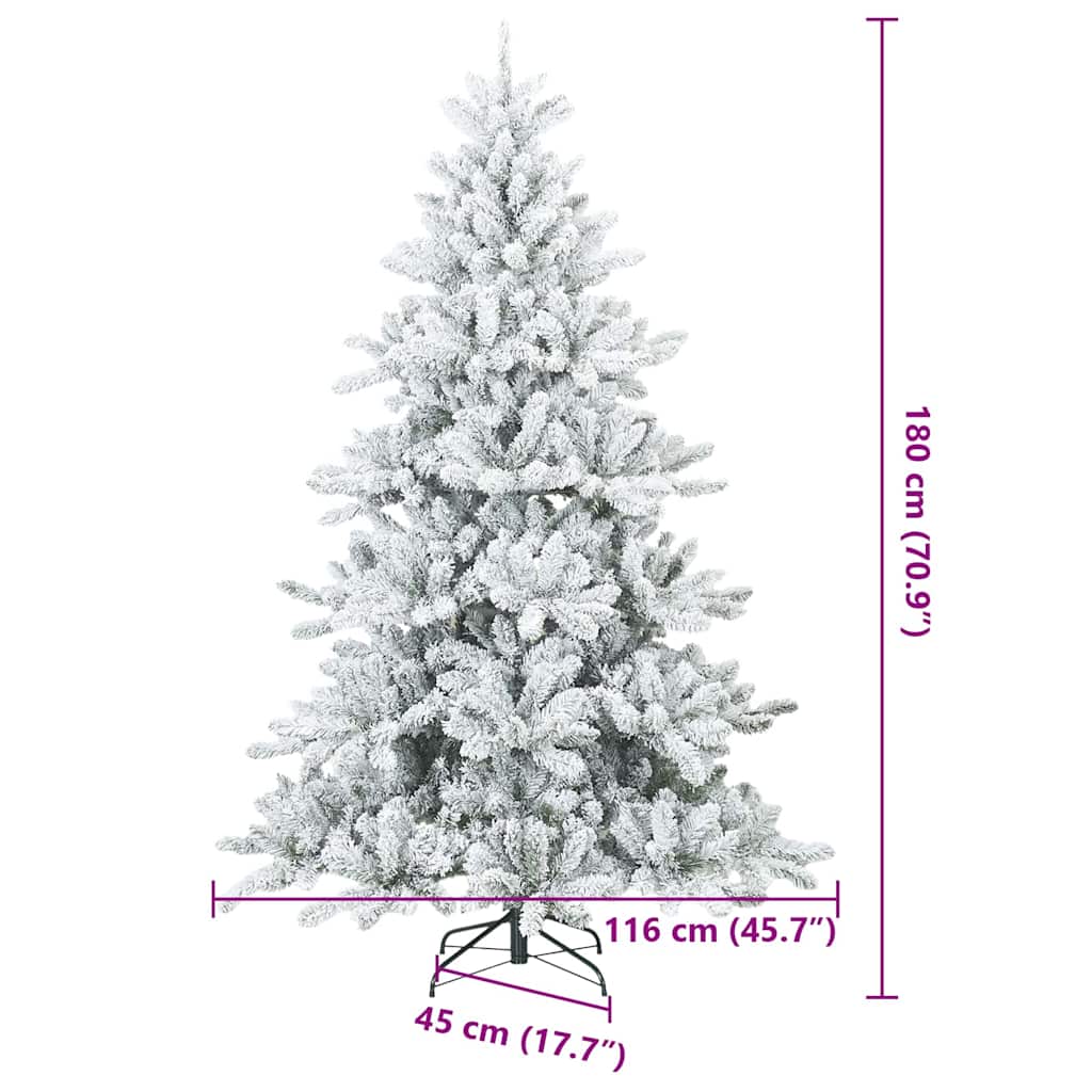 Konstgjord Vikbar Julgran Snö Flocked Vit 180 cm PVC, stål
