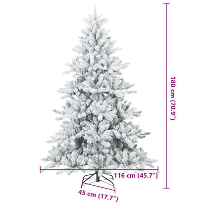 Konstgjord Vikbar Julgran Snö Flocked Vit 180 cm PVC, stål