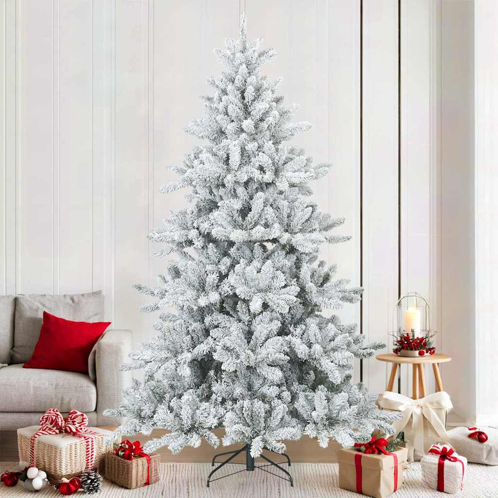 Konstgjord Vikbar Julgran Snö Flocked Vit 210 cm PVC, stål