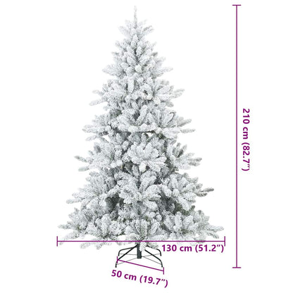 Konstgjord Vikbar Julgran Snö Flocked Vit 210 cm PVC, stål