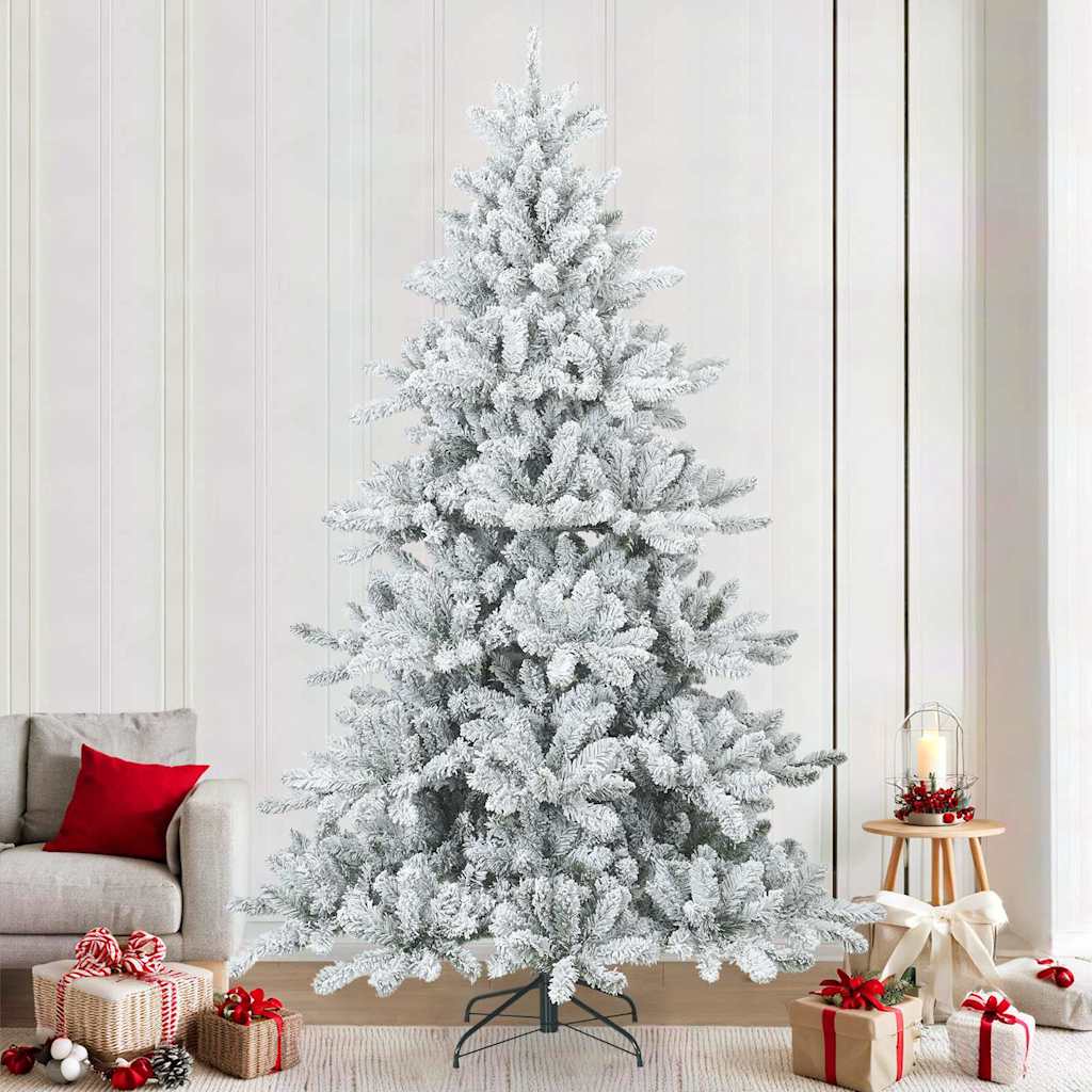 Konstgjord Vikbar Julgran Snö Flocked Vit 240 cm PVC, stål