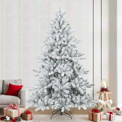 Konstgjord Vikbar Julgran Snö Flocked Vit 240 cm PVC, stål