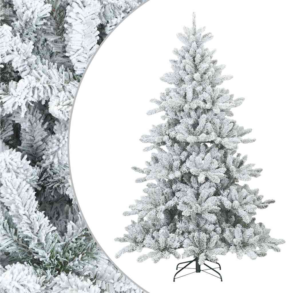 Konstgjord Vikbar Julgran Snö Flocked Vit 240 cm PVC, stål