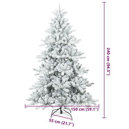 Konstgjord Vikbar Julgran Snö Flocked Vit 240 cm PVC, stål