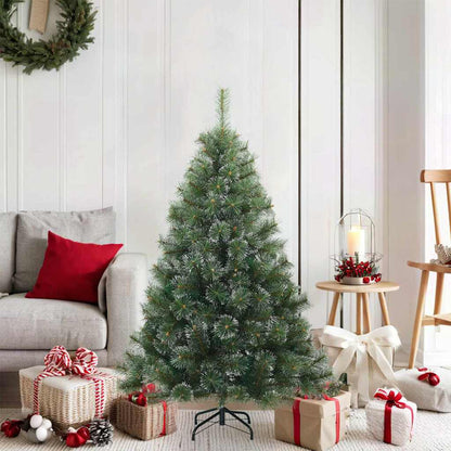 Konstgjord Vikbar Julgran Snö Flocked Grön 120 cm PVC, stål