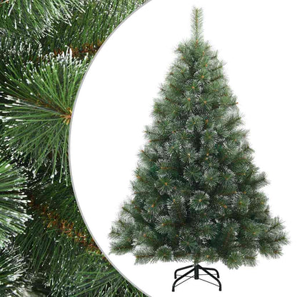 Konstgjord Vikbar Julgran Snö Flocked Grön 120 cm PVC, stål