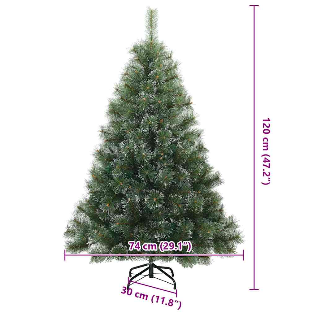 Konstgjord Vikbar Julgran Snö Flocked Grön 120 cm PVC, stål