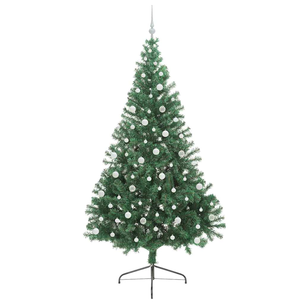 Konstgjord Förbelyst Julgran med 300 LED-lampor Grön 240 cm PVC