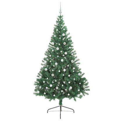 Konstgjord Förbelyst Julgran med 300 LED-lampor Grön 240 cm PVC