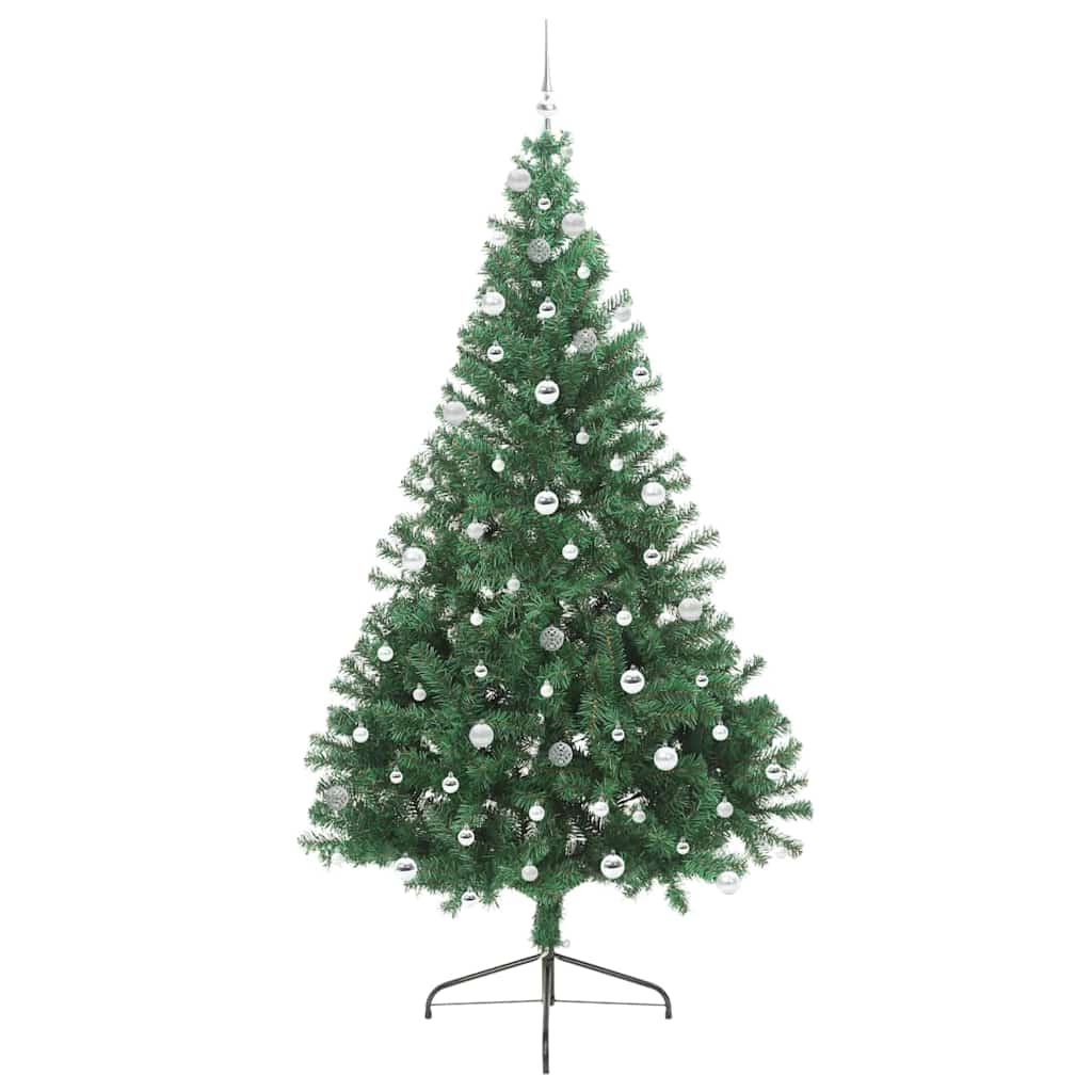 Konstgjord Förbelyst Julgran med 300 LED-lampor Grön 240 cm PVC