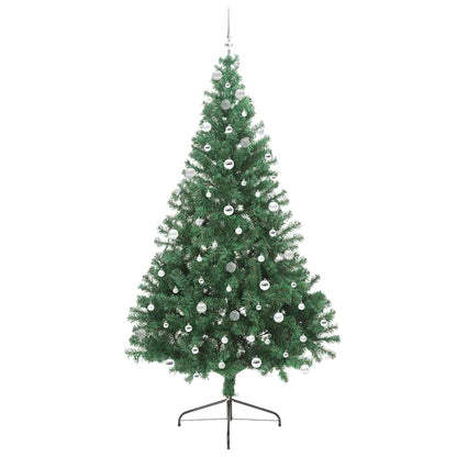 Konstgjord Förbelyst Julgran med 300 LED-lampor Grön 240 cm PVC