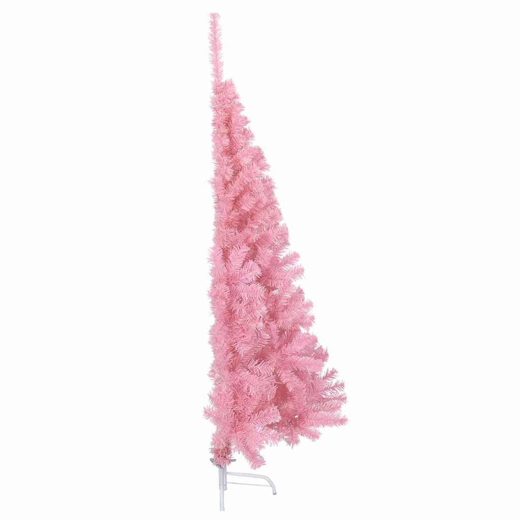 Konstgjord Förbelyst Julgran med 150 LED-lampor Rosa 120 cm PVC