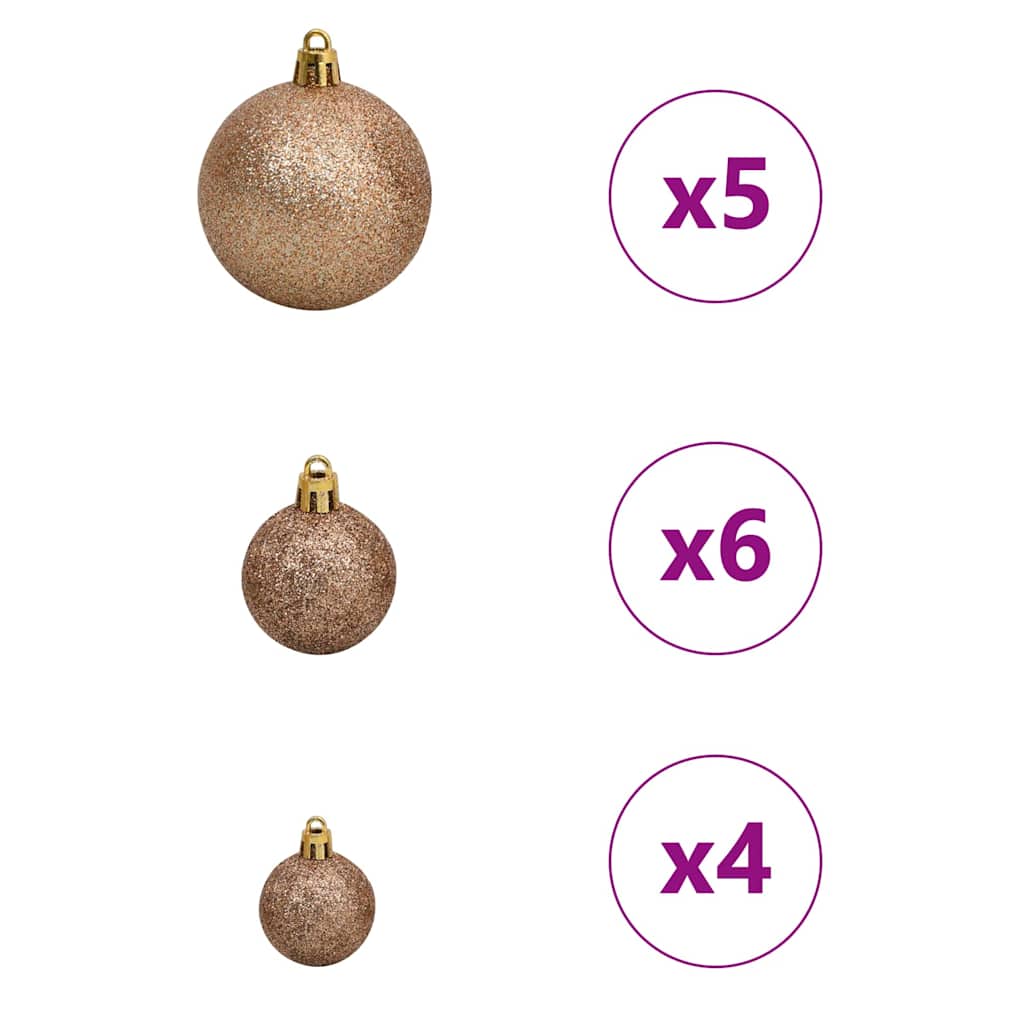 Konstgjord Förbelyst Julgran med 150 LED-lampor Rosa 150 cm PVC