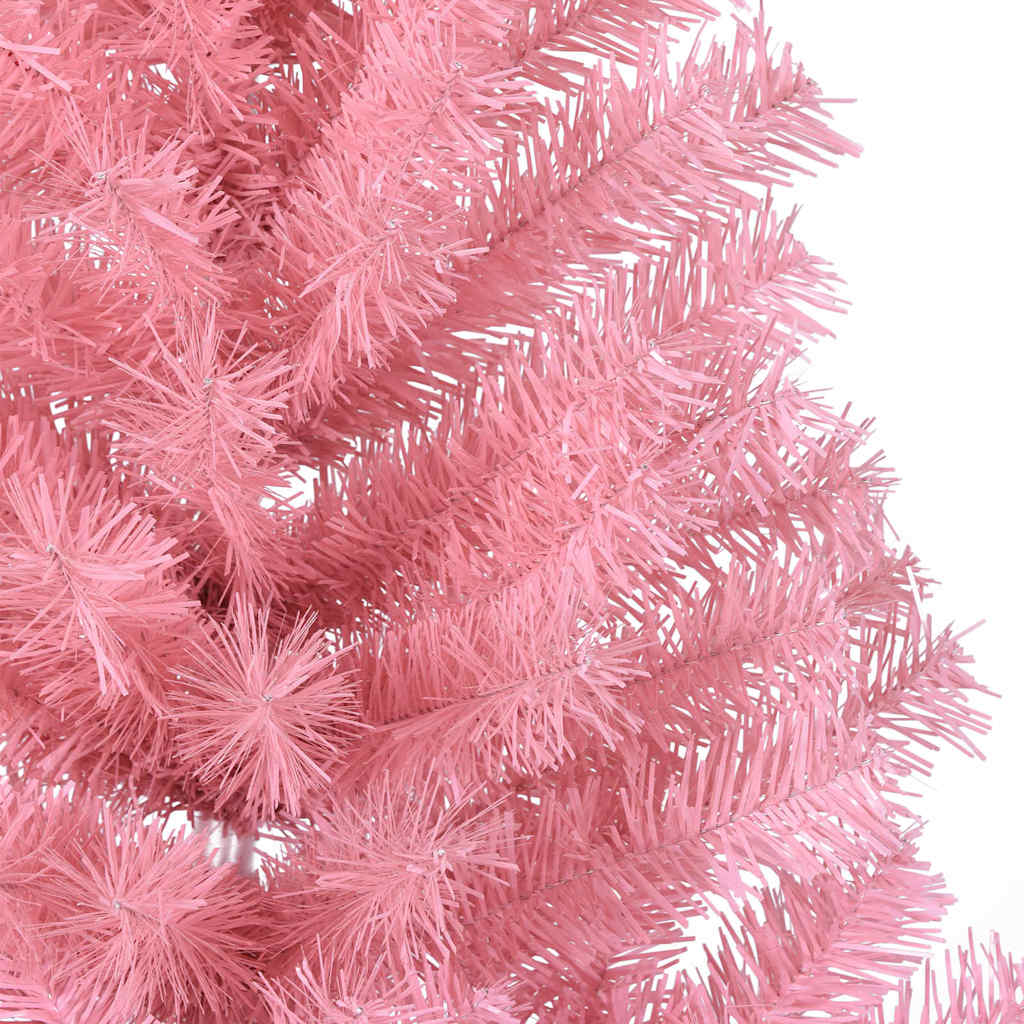 Konstgjord Förbelyst Julgran med 150 LED-lampor Rosa 150 cm PVC