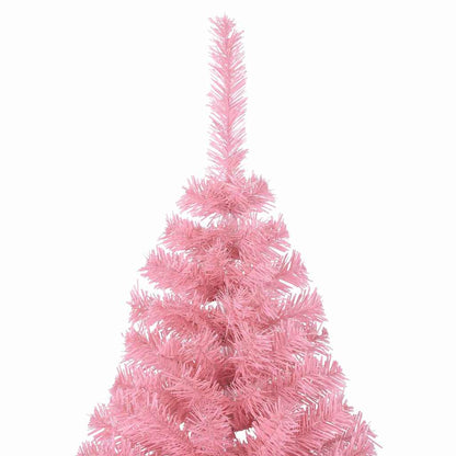 Konstgjord Förbelyst Julgran med 300 LED-lampor Rosa 180 cm PVC