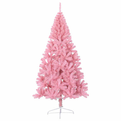 Konstgjord Förbelyst Julgran med 300 LED-lampor Rosa 240 cm PVC
