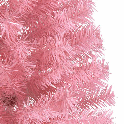 Konstgjord Förbelyst Julgran med 300 LED-lampor Rosa 240 cm PVC
