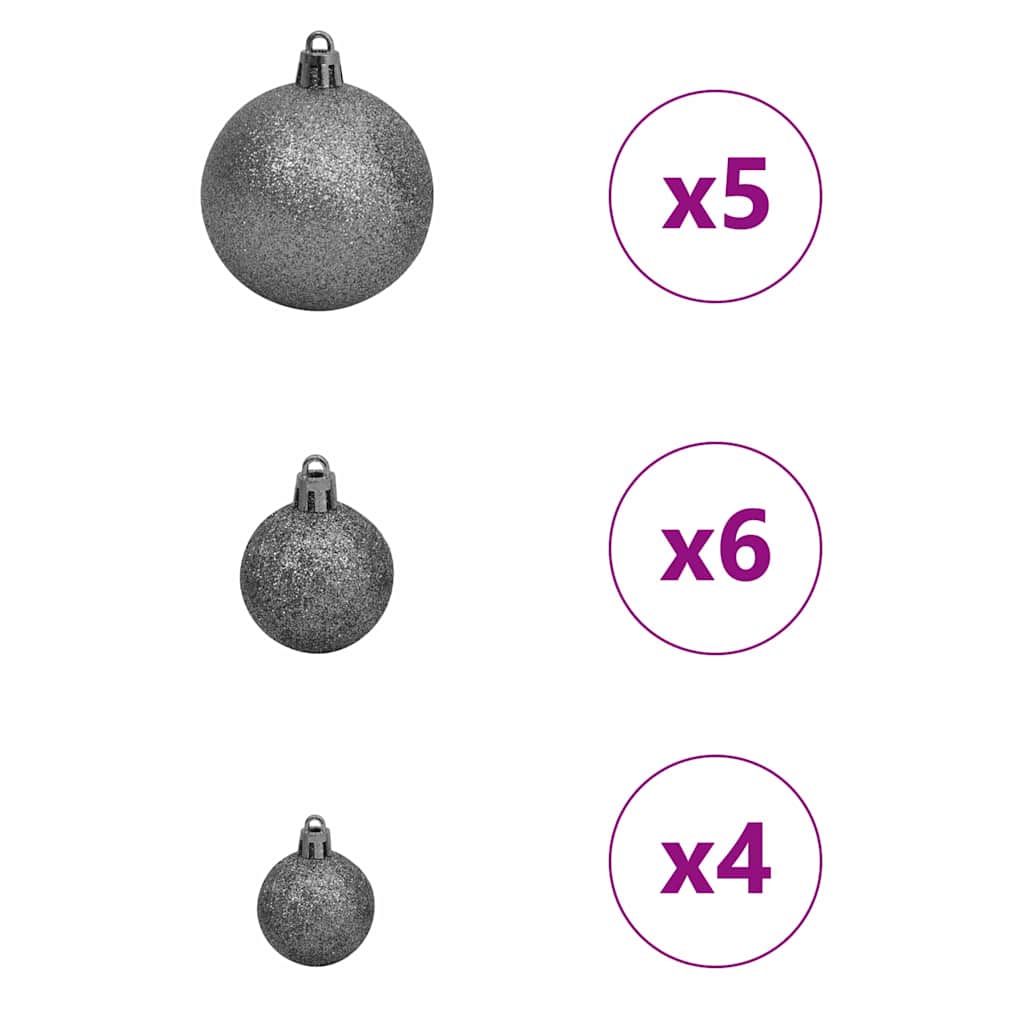 Konstgjord Förbelyst Julgran Svart 120 cm PVC