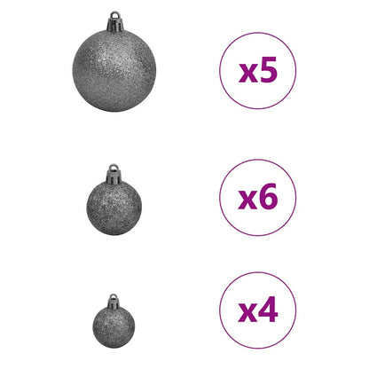 Konstgjord Förbelyst Julgran Svart 120 cm PVC