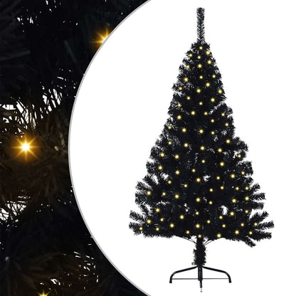 Konstgjord Förbelyst Julgran Svart 150 cm PVC