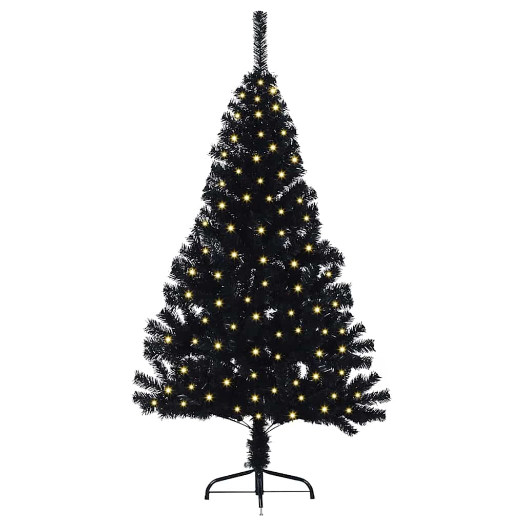 Konstgjord Förbelyst Julgran Svart 150 cm PVC