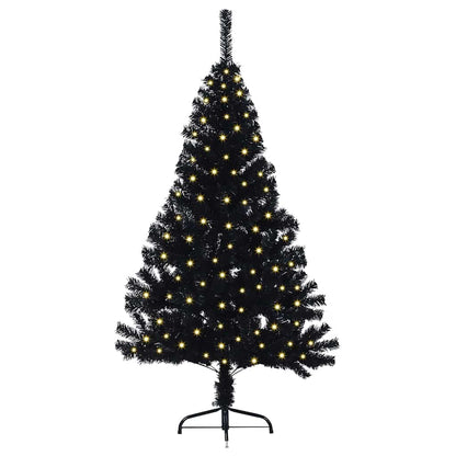 Konstgjord Förbelyst Julgran Svart 150 cm PVC