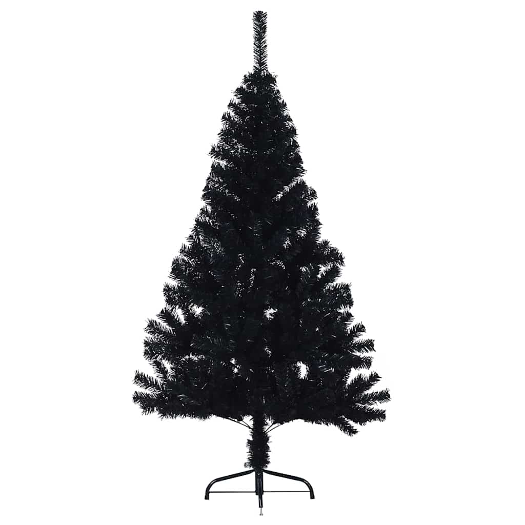 Konstgjord Förbelyst Julgran Svart 150 cm PVC