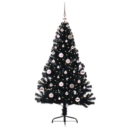 Konstgjord Förbelyst Julgran Svart 150 cm PVC
