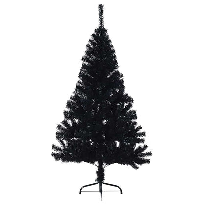 Konstgjord Förbelyst Julgran Svart 150 cm PVC